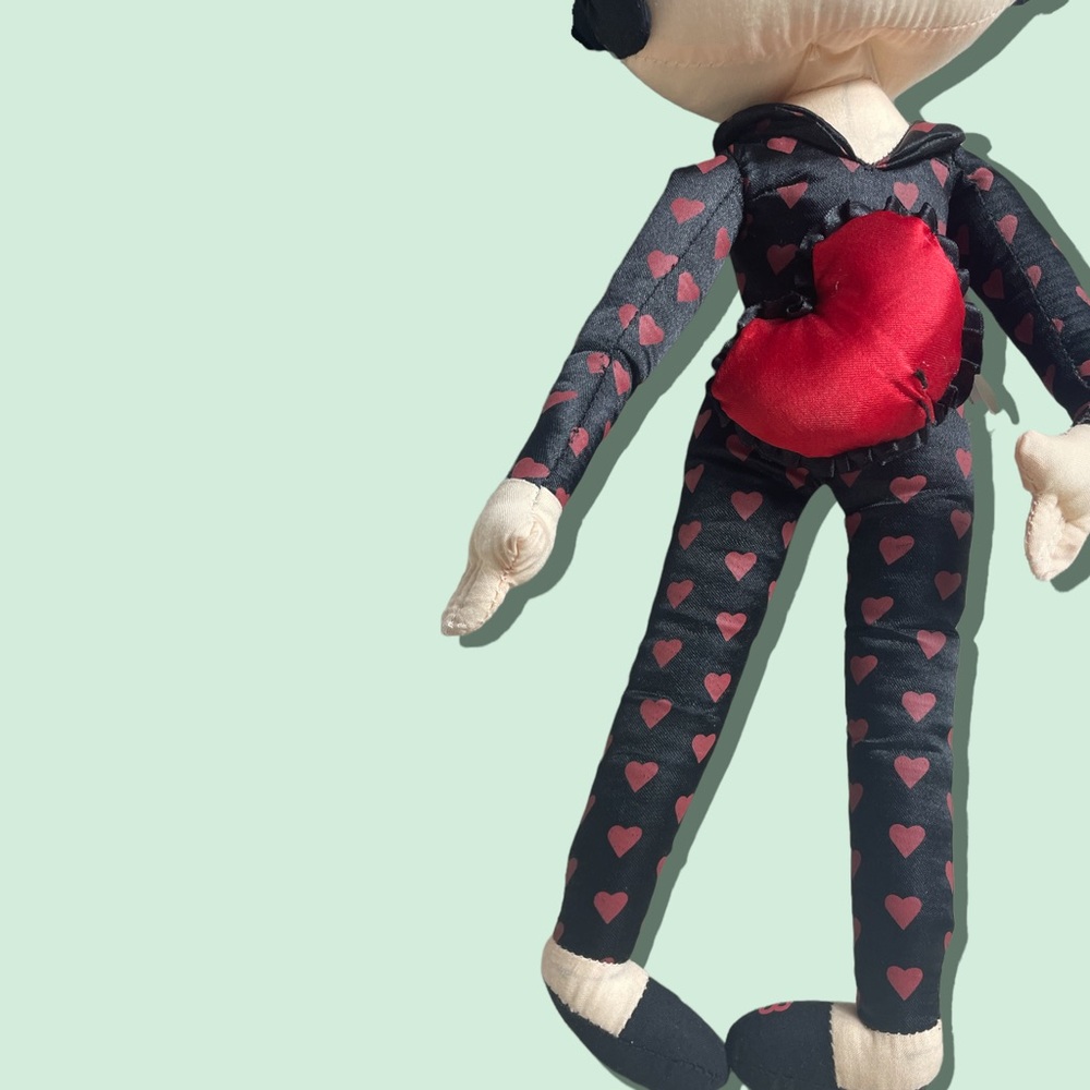Vintage Heart Print Pajama Betty Boop Plush Stuffed Animal Toy 2005 - Picture 3 of 8